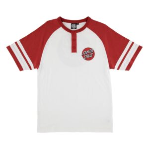 Santa Cruz Bond S/S Henley Top White/Red