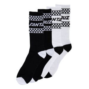 Santa cruz Bar Logo 2-Pack Crew Socks Black/White
