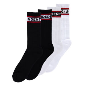 Independent Bar Logo 2-Pack Crew Socks Black/White