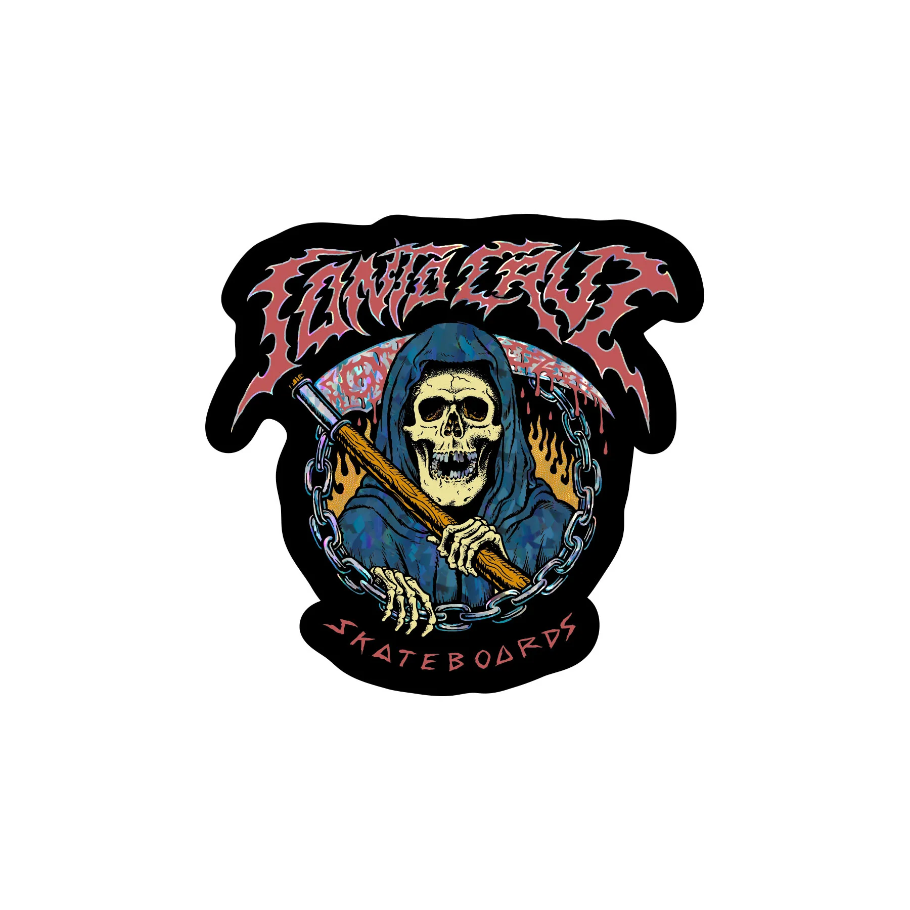 Santa cruz out of time silver sticker 7 cm